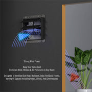Afvoerventilator - Ventilator - Afzuigventilator - met Touchpad-bediening - voor Verwarming - Koeling - Booster - Groeitenten - Hydroculturen - Thuisgebruik Ventilatie - 300 mm - 32 x 5 x 26.2 cm - Zwart
