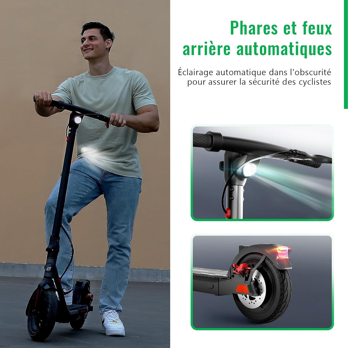 Elektrische step voor volwassenen, 10 inch, elektrische step, opvouwbaar, accu 36 V, 7,8 Ah, looptijd 25-30 km, maximale snelheid 25 km/u, dubbele remmen, honingraatbanden, lekbestendig