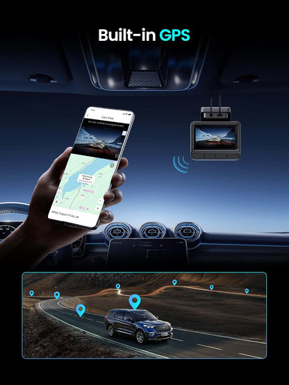 DDPAI Z50 Pro Dashcam Front and Rear 4K+1080P, 4K AI-ISP Night Vision, 128GB Card, 5GHz WiFi 6 GPS, 48U Park Monitor, 3" IPS Screen, G-Sensor, ADAS