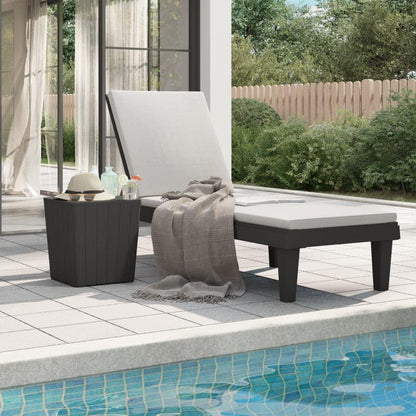 vidaXL Lounger 155x58x83 cm polypropylene black - QUORE