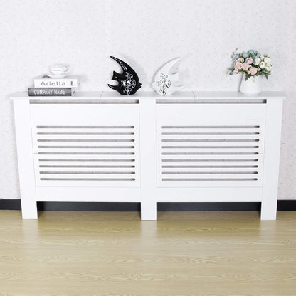 Mondeer Radiator Cover, Kabinet MDF Horizontale Moderne Witte Decoratieve voor Woonkamer Slaapkamer XL (172cm)