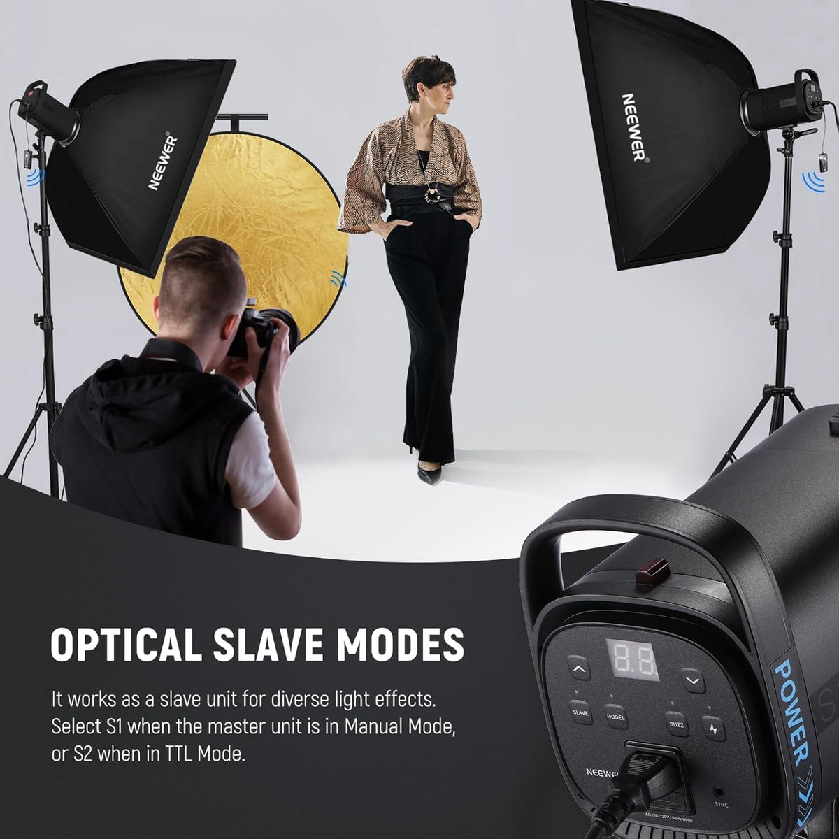 Studio Monolichtset 2-Delig – Studioflitser – Flitserset – Lichtset – Monolicht – 800W Totaal Vermogen – 5600K Daglichtkleur