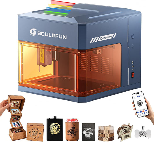 Lasergraveermachine – Lasersnijder – Lasergraveerder – Graveermachine – Graveerapparaat – Compact Desktopmodel – 12 W Diodelaser – Volledig Gesloten Met Autofocus En Rookfilter
