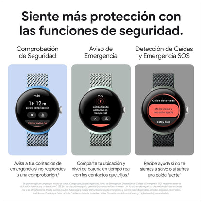 Google Pixel Watch 2 met Fitbit en Google – hartslagbewaking, stressmanagement en veiligheid, Android smartwatch, behuizing van mat aluminium, armband van obsidiaan, wifi