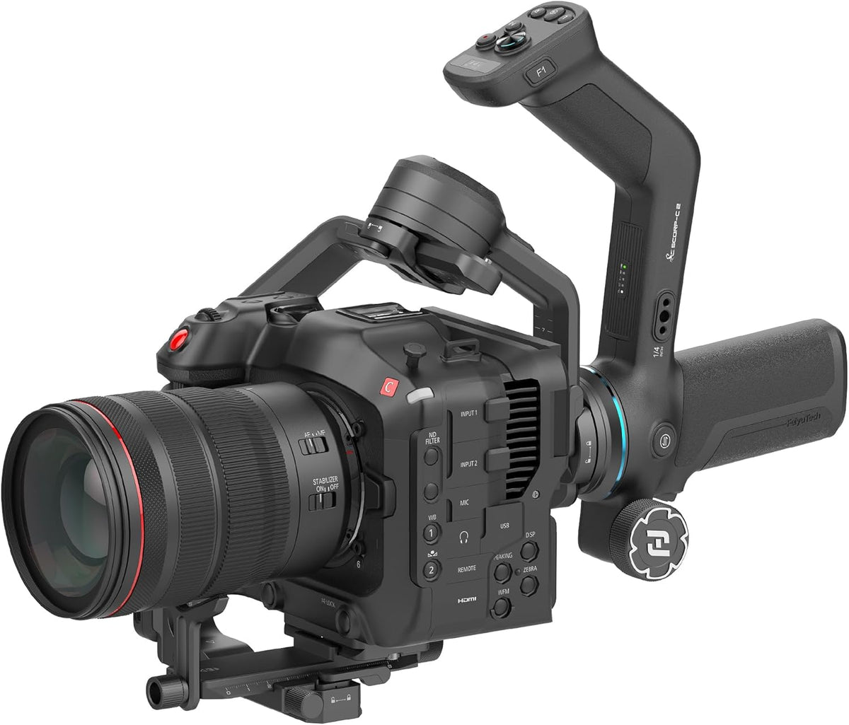 FeiyuTech [Officieel] SCORP-C 2 3-assige camera gimbal – AI Tracking 4.0, bedieningspaneel met knoppen, 3,5 kg draagvermogen, native verticale opname, Bluetooth-bediening, gimbal voor beginners