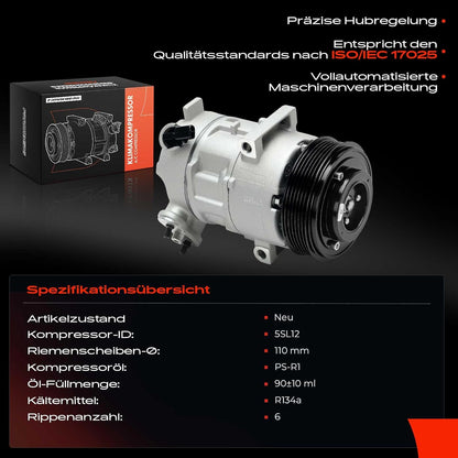 Frankberg 39006351 Airconditioning Compressor Airconditioning Magnetische koppeling Compressor voor airconditioning Vervanging #