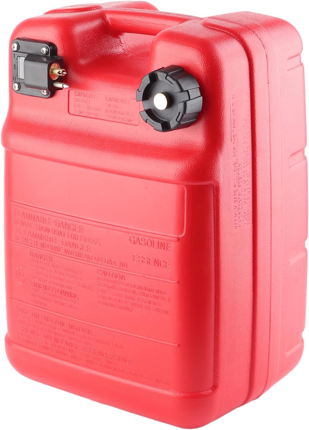 Brandstoftank voor Boot 24 Liter – Buitenboordtank – Benzinetank – Brandstofreservoir – Marine Brandstoftank – Ingebouwd Brandstoffilter – Lekvrije Goed Sluitende Dop