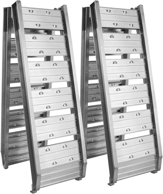 2x oprijplaten aluminium - 182cm 400kg - oprijplaat motoroprijplaat oprijsteun opvouwbaar