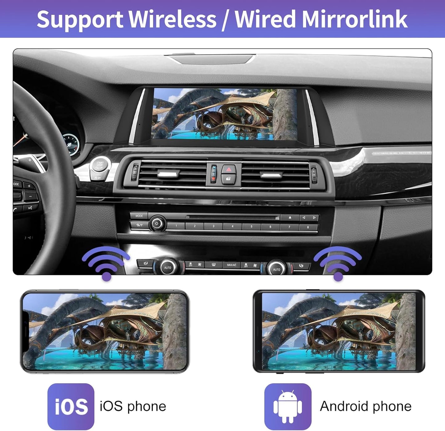 Road Top 10.25 Inch Car Radio Touch Screen Wireless CarPlay Android Car for BMW 5er F10/F11 2012-2016 Year with NBT System, Car Stereo Multimedia Car Radio Receiver (Not for F07!!!) - QUORE
