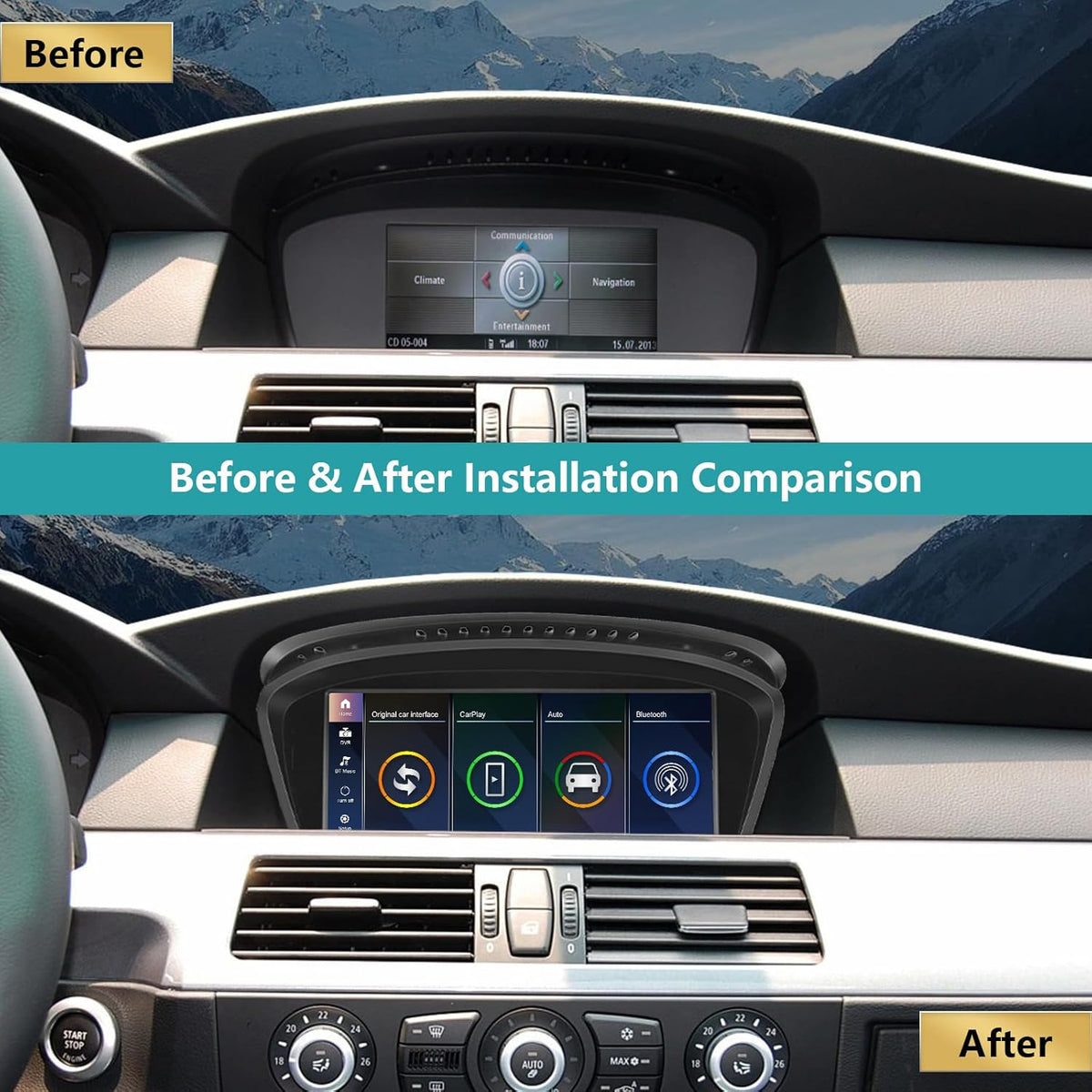 <font dir="auto" style="vertical-align: inherit;"><font dir="auto" style="vertical-align: inherit;">        Ninetom 8.9 inch Car Radio, CarPlay/Android Auto/Mirrorlink/GPS for BMW CCC 3/5 Series E60 E61 E90 E91 E92 (2005-2010), Car Touchscreen Car Radio R