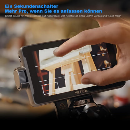 Camera Field Monitor – Cameramonitor – Videomonitor – Veldmonitor – HDMI-Monitor – 5,5 Inch Met Accu En Zonnekap – 1200 Nits Helderheid – 4K HDMI In/Out