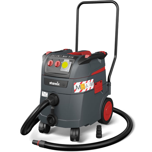 Starmix iPulse M-1635 Safe Plus, nat- en droogzuiger, hoogwaardige veiligheidszuiger voor bouwplaats en werkplaats (1600 watt, 35 L)