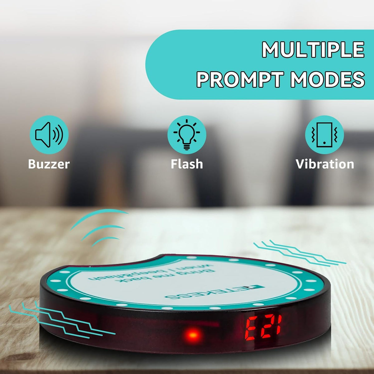 Retekess TD168R Restaurant Pager Systeem, Restaurant Buzzers, 400M, Buiten Bereik Alarm, 7 Oproepmodi, Service Countdown Time, Pagers voor Restaurant, Bar