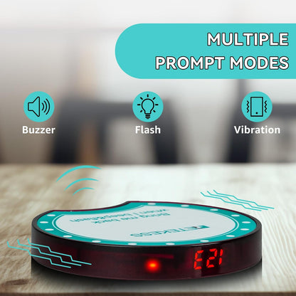 Retekess TD168R Restaurant Pager Systeem, Restaurant Buzzers, 400M, Buiten Bereik Alarm, 7 Oproepmodi, Service Countdown Time, Pagers voor Restaurant, Bar