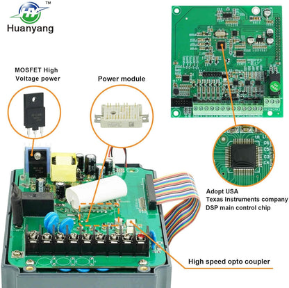 Huanyang VFD 400 V 4,0 KW 5,4 PS frequentieomvormer, gecomputeriseerde numerieke controle, CNC van de motor, inverter-converter voor spindelmotor, controle van de snelheid, FC01-serie
