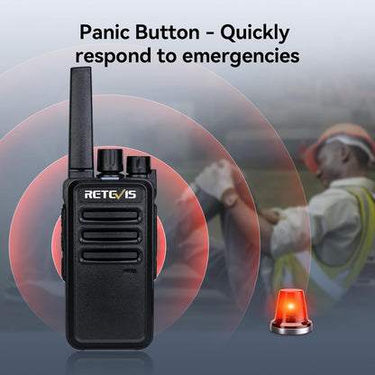 Retevis RT668 Walkie Talkie met Headset, PMR446 Licentievrij, VOX Squelch, Oplaadbare Walkietalkie, 16-Kanaals CTCSS/DCS-TOT-Scan, Portofoons voor Hotels, Scholen, Bedrijven (Zwart, 10 Stuks)