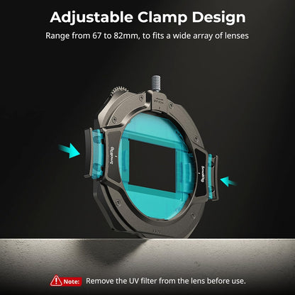 SMALLRIG Matte Box (LITE) Snelontgrendeling met Verstelbare Klem van 67 mm - 82 mm (2,6-3,2 inch), Geen Vignettering Compact Ontwerp met 4 x 5,65" Filterframe, voor DSLR Spiegelloze Camera - 4409