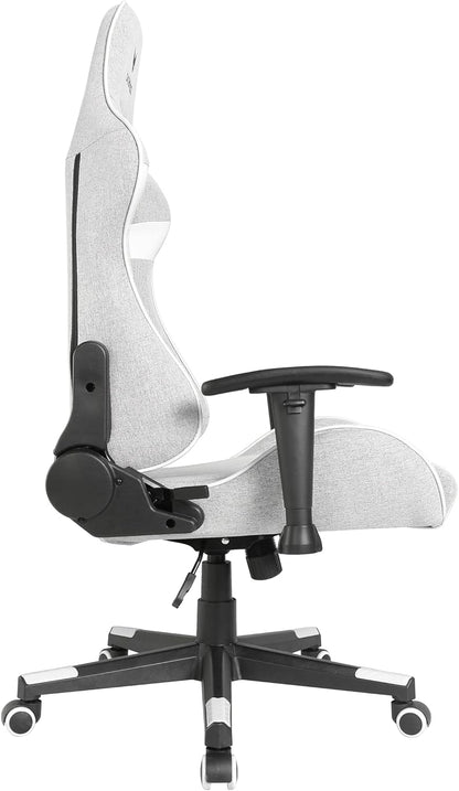 Oversteel - ULTIMET professionele gamestoel, ademende stof, 2D armleuningen, in hoogte verstelbaar, 180° verstelbare rugleuning, gaszuiger klasse 3, tot 120 kg, grijs/wit