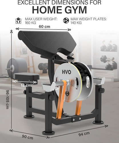 HVO Curlbank Biceps Machine Training Device: 3-in-1 Biceps Curl Bench Biceps Machine for Home Preacher Curl Bench Arm Trainer Machine up to 300kg Black - QUORE
