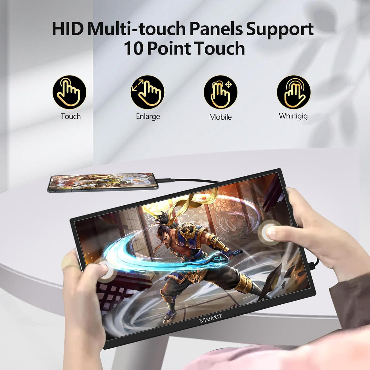 Draagbare Touch Monitor – Mobiel Scherm – Extern Display – Laptop Monitor – Gaming Monitor – 14 Inch Full HD IPS – 10-Punts Touchscreen met USB-C en Mini HDMI