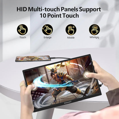 Draagbare Touch Monitor – Mobiel Scherm – Extern Display – Laptop Monitor – Gaming Monitor – 14 Inch Full HD IPS – 10-Punts Touchscreen met USB-C en Mini HDMI