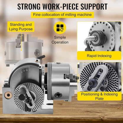 VEVOR Indexing plate BS-0, Cast iron separation plate, splitting head, ideal for vertical/horizontal milling machines, turntables, circular cutting and drilling work