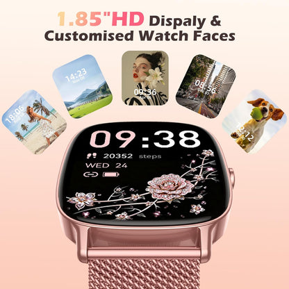 coioc Smartwatch voor dames, HD fitnesstracker, meer dan 120 sportmodi, fitnesshorloge voor iOS en Android, goud