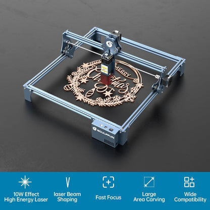 SCULPFUN S9 PRO 10W DIY lasergraveur laserstraal modelleringstechniek Ultra-dunne laserfocusgrens 0,06 mm industriële kwaliteit lineaire schuifrail hoge precisie X-as