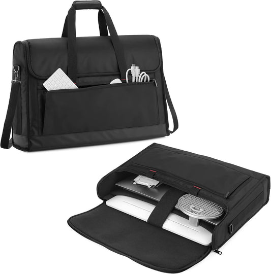 Trunab Monitorafdekkingen PC-monitorhouder, draagtas 24 inch scherm transport, compatibel met LCD, televisies en all-in-1 computers, met schouderriem, versterkte bodem, zwart