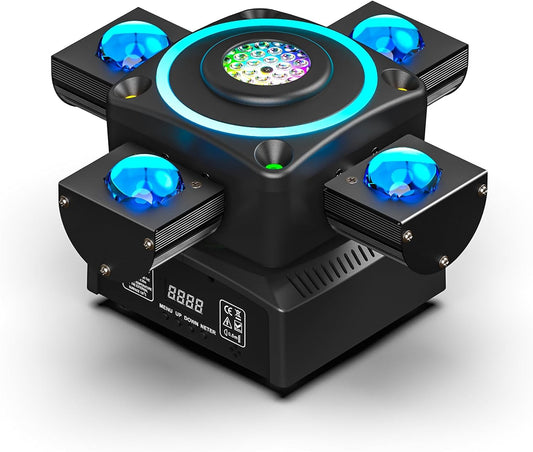 100 W Moving Head LED disco licht schijnwerper RGBW partylicht LED-spot met 4 lichtarmen voor DJ Bar Verjaardag Disco Bruiloft Party Kelder Podiumlicht