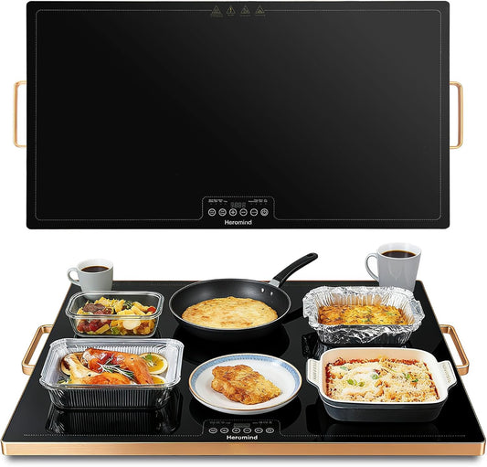Warmhoudplaat 80x45 cm, 450W Professionele warmhoudplaat, Touchscreen, Roestvrijstalen rand, Met handgreep, Voor restaurant & huishouden