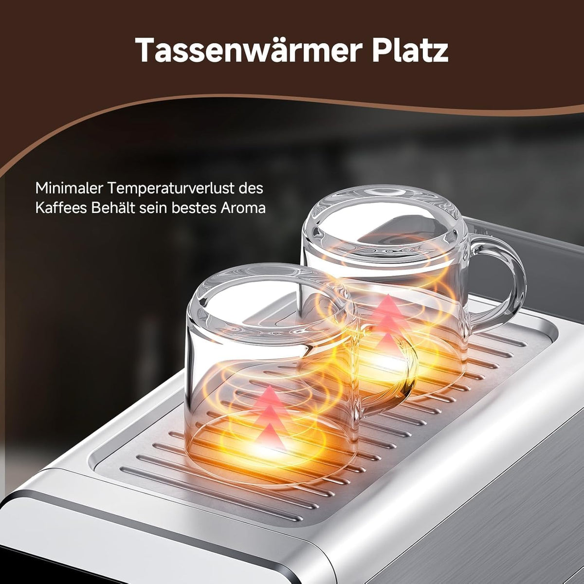 AMZCHEF Espressomachine 20 bar met 2-in-1 Home LED-display met afneembare tank van 1,2 l voor compacte huishoudelijke geschenken, van roestvrij staal, 1350 W