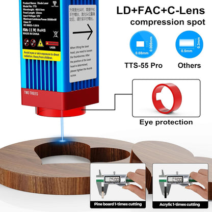 Twotree TTS-55 Pro 20 W lasergraveermachine, 3D-houten puzzel, 5,5 W lasergraveermachine, laservermogen, vaste focusmachine