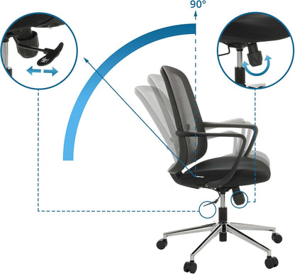 hjh OFFICE Thuisgebruik bureaustoel SEDIOLO B stof/netstof Zwart