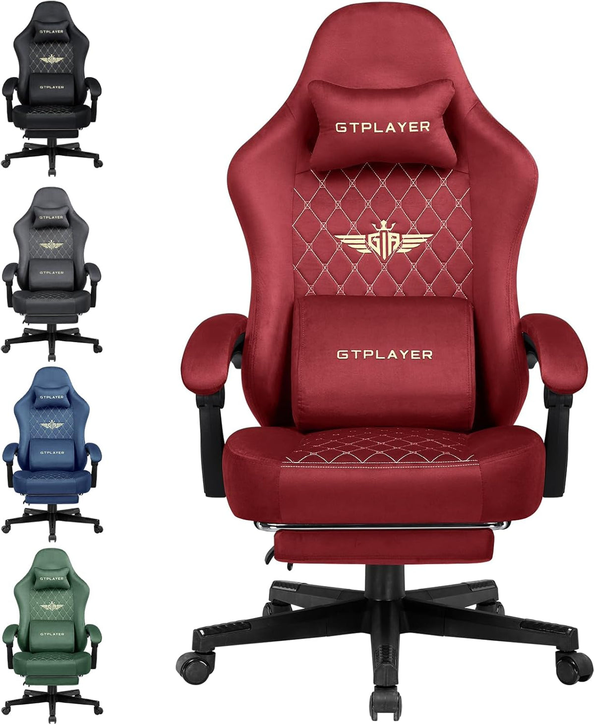 Gamingstoel – Gamestoel – Bureaustoel – PC Stoel – Bureau Stoel – Ergonomisch Design – Verstelbare Rugleuning & Uitschuifbare Voetensteun – Rood