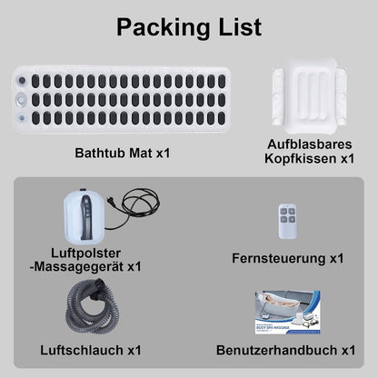 Badkuip Spa-Mat Met Kussen – Bubbelmat – Bubbelbad – Whirlpool – Badmat – Antislip Zuignappen – 6 Snelheden