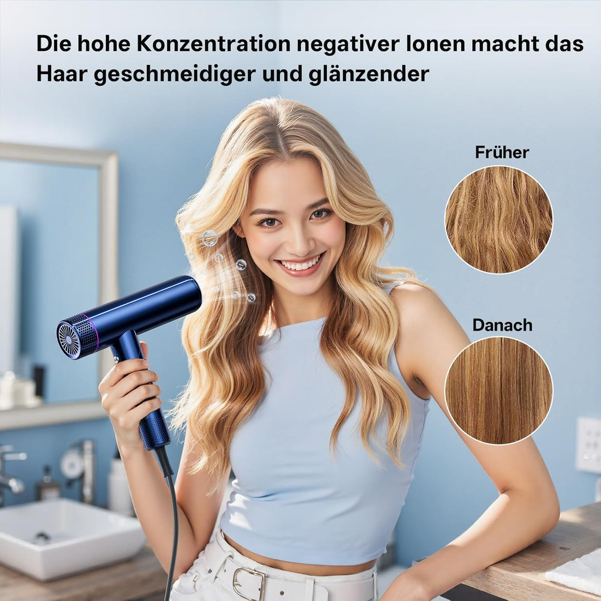 Föhn – Haardroger – Reisföhn – Ionenföhn – Stylingföhn – Inklapbaar Design – 1700 W – Stil <60 dB