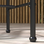 Outsunny Tuinbarset, tuinmeubelen, bistroset, 3-delig, 1 ronde hoge tafel, boho-design + 2 ronde krukken met metalen voetsteun, voor 2 personen, natuurlijk, zwart
