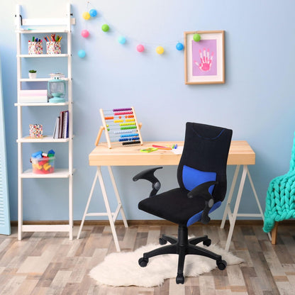 hjh OFFICE 670470 kinder bureaustoel KIDDY PRO AL stof zwart/blauw armleuningen comfortabele bekleding kinderstoel bureau chair