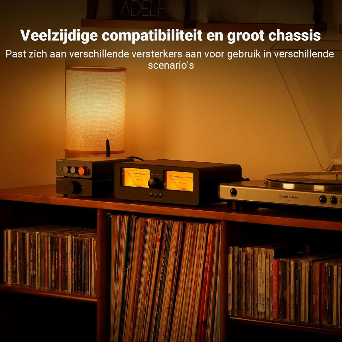 Fosi Audio LC30 VU Meter Versterker Luidspreker Keuzedoos, 2-Weg Analoge Audio Schakelaar, voor Stereo HiFi Versterkers en Passieve Luidsprekers, Home Audio Component met Afstandsbediening