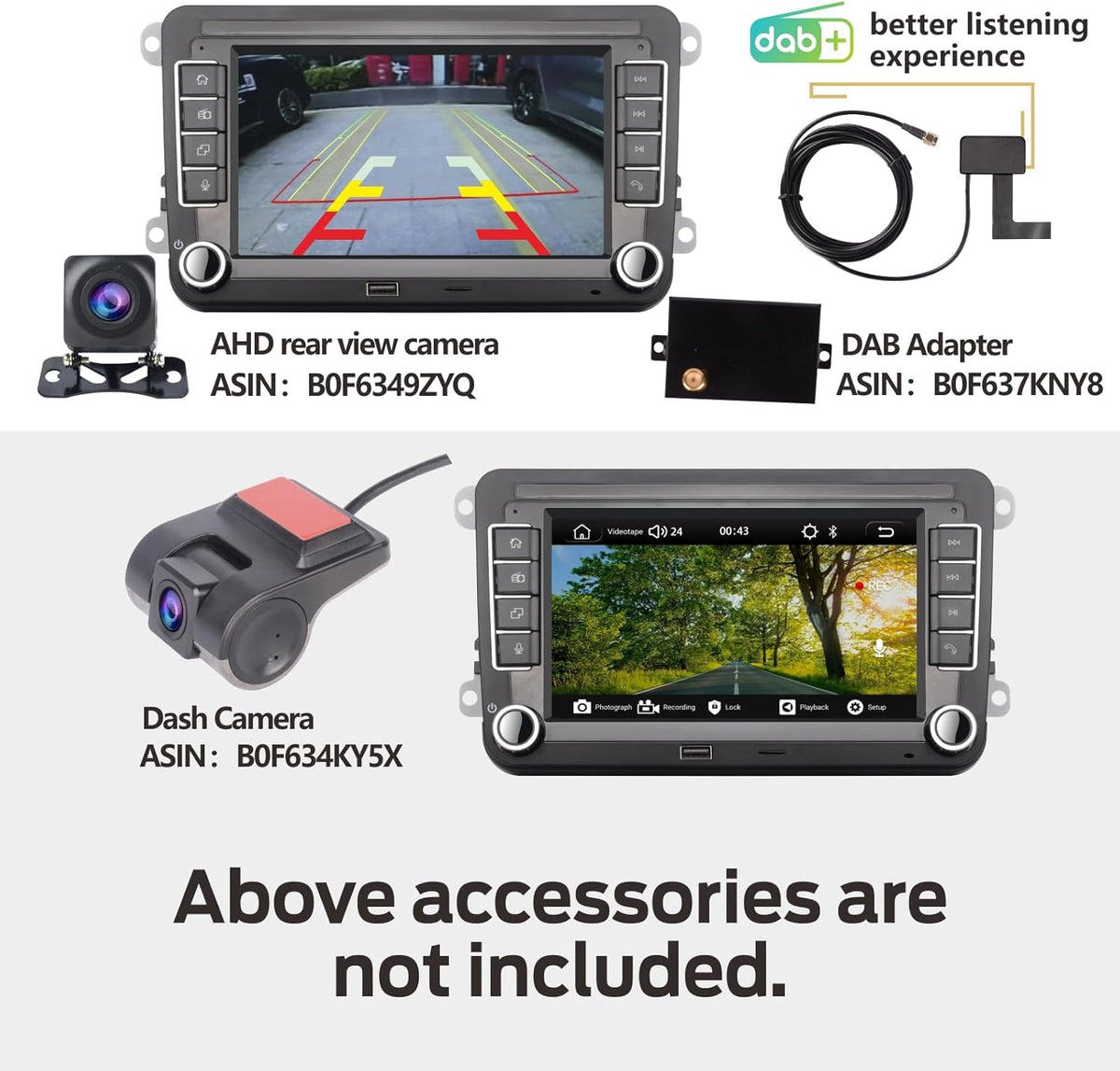 Autoradio Radio for VW Passat Jetta Caddy Touran Golf 5 6 GTI T5 EOS Polo with Wireless Carplay Android Auto TF Card Touchscreen Bluetooth