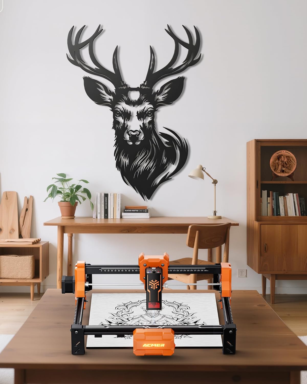 ACMER S2 lasersnijder, 12 W, 72 W lasergraveermachine, graveren en snijden van houten platen met slechts één klik voor kleine en winstgevende bedrijven, doe-het-zelfprojecten, 300 x 300 mm