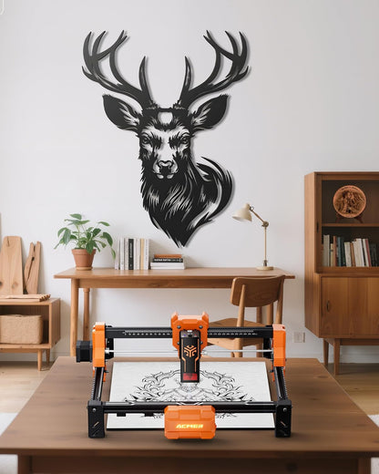 ACMER S2 lasersnijder, 12 W, 72 W lasergraveermachine, graveren en snijden van houten platen met slechts één klik voor kleine en winstgevende bedrijven, doe-het-zelfprojecten, 300 x 300 mm