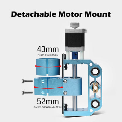 Genmitsu Aluminium Z-as V2, met spindelmotorhouder voor 775 of 300-500 W spindel, 43 mm en 52 mm diameter voor 3018-PROVer/PROVer Mach3/3018-MX3/3018-PROVer V2