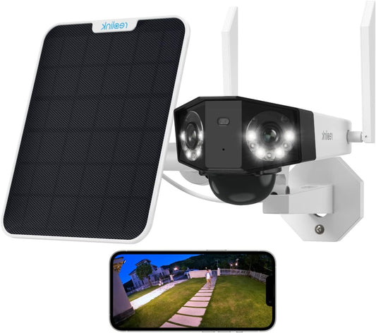 Beveiligingscamera – Camerabewaking – Buitencamera – Bewakingscamera – Draadloze Camera – 180° Panoramisch Zicht – 4K Ultra HD Resolutie