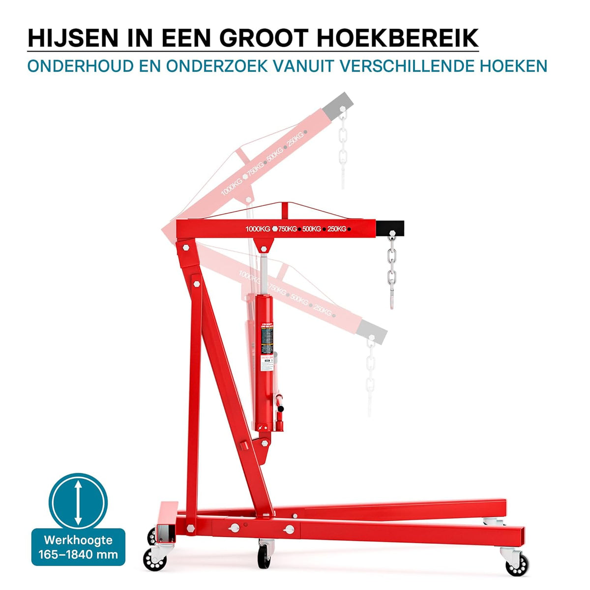 Workshop crane for loads up to 1000 kg collapsible crane arm 857-1135 mm motor block valve motor crane