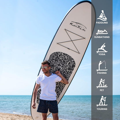 FunWater Opblaasbaar stand-up paddleboard, surfplank, SUP compleet paddleboard, accessoires, verstelbare peddel, pomp, reisrugzak, lijn, waterdichte tas, peddelboard voor volwassenen