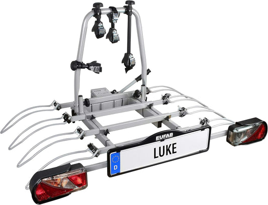 EUFAB 11514 Koppelingsdrager "Luke" voor 4 fietsen,zwart