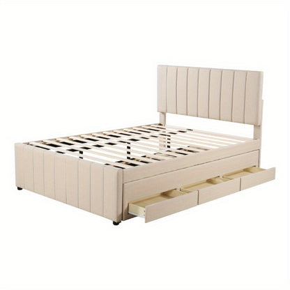 Uittrekbed – Logeerbed – Bedbank – Opbergbed – Jongerenbed – 140x200 cm – Huidvriendelijke Linnen Bekleding
