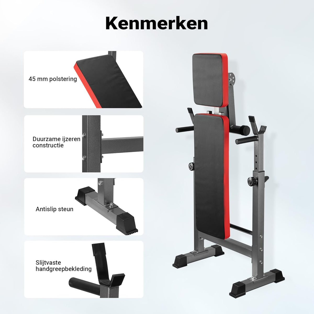 LUXTRI Folding Weight Bench up to 230 kg Training Bench with Dumbbell Holder, 2-in-1 Lounger Fitness Bench